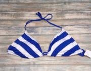 Mossimo Blue Striped Bikini Top