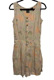 Lizwear vintage floral prints sleeveless romper size 8