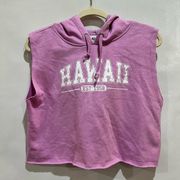 ABOUND Hooded Sleeveless‎ Crop Sweatshirt In Purple Tulip Hawaii Size Small