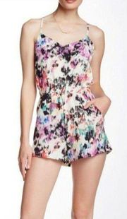 NWT Parker Large Romper Jumpsuit Sleeveless Watercolor Oasis Scout Shorts Mini