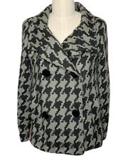 Wet Seal Black & Gray Houndstooth double breasted peacoat jacket medium/small