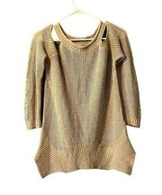 Willow & Clay women's size XS holed sweater long sleeve cold shoulder Knit