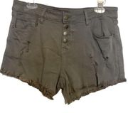 Angel Kiss Juniors Distressed Shorts. Army Green. Like New Condition. Size 13