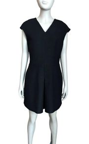 Vince Black Short Sleeve Fit and Flare Dress