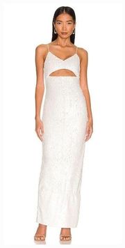 Alice + Olivia Valli Cut Out Cami Dress in Off White