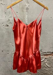 Victoria’s Secret Vintage 90s Gold Label Orange/Coral Chemise Slip Tank Top S