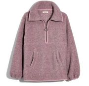 Madewell Womens Polartec Sherpa Fleece Half-Zip Jacket