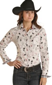 Vegas Cards Pearl Snap Women’s Button Down