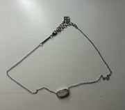 Kendra Scott Necklace Elisa Silver Pendant Necklace in Iridescent Drusy