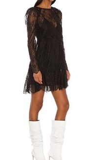 Nwt GRLFRND Reese Lace Mini Dress LongSleeve Black