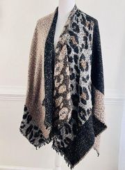 David And Young Black & Brown Leopard Cozy Wrap ~ One Size