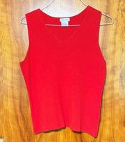 Pierre Cardin Sleeveless Knit Top Vest 100% Cotton Red XL