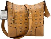 MCM New Klara Logo Cognac Brown Medium Crossbody Messenger Bag