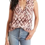 Roan Ryan Pink Brown White Animal Print Lightweight Blouse Top M