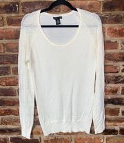 BCBGMaxAzria Cream Long Sleeve Wool Blend Sweater Women's Size Medium