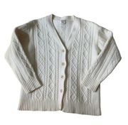 Sunday Best Ivory/White Aritzia V-neck Wool Cardigan Women Size Medium | 28-1