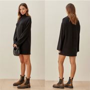 REFORMATION Black Turtleneck Sweater Dress