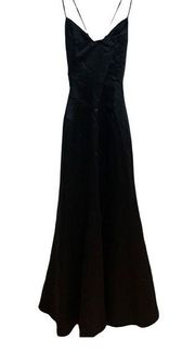 Nicole Miller Womens Sleeveless Black Formal Dress cross back spaghetti strap