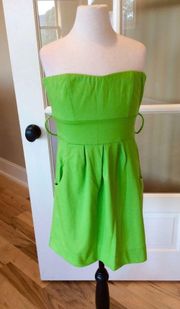 Parrot Green Knit Dress Strapless Mini Womens S NWT