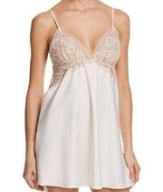 NWT Flora Nikrooz Rosa Charmeuse Chemise Size XLarge, ivory pink NEW