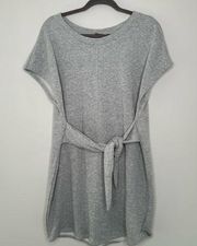 Athleta Cap Sleeve Sweatshirt Dress with Tie Waist Gray size Large