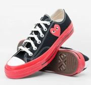 Converse COMME des GARCONS PLAY  Red Sole Low Top in Black 6 New With Box