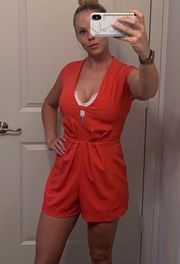 HOT MIAMI STYLES Coral Romper Size S