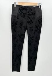 Joe B Black Floral Print Pull On Elastic Band Leggings Women's Size Medium M