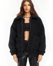 NWT I. Am. Gia Black Sherpa Teddy Oversized Jacket Pixie Coat