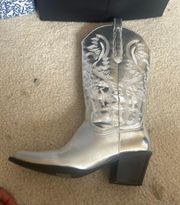 Silver Cowboy Boots 