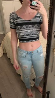 Black And White Cropped Top