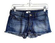 Abound Juniors Denim Shorts Raw Hem Mini Size 3