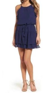 Anthropologie Blue Tami Ruffle Mini Dress Size Small