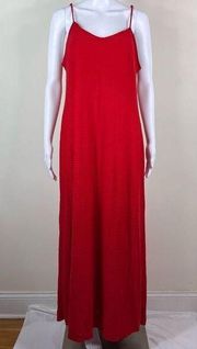 Faded Glory Ribbed Spaghetti Strap Red Dress