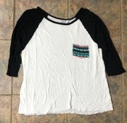 Empyre Baseball Tee With Tribal Print