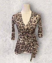 Sweet Pea Animal Print Blouse Size S