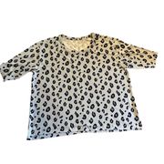 Wonderly womens light blue leopard print top 4X