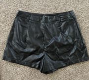 Nasty Gal Black Leather Star Shorts