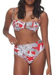 RACHEL | Rachel Roy Red Tropical High-Waisted Full Coverage Bottoms