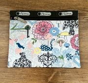 LeSportSac Pouch Birds and Mushrooms Print