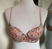 34A Pink Floral Bra