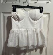 White Strapless Corset Top