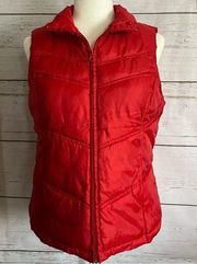 Red puffer vest