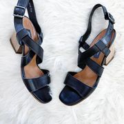 Paul Green Black Leather Strappy Sandals