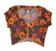 NWOT  floral crop top