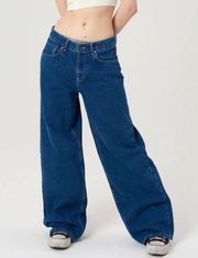 NWT The Ragged Priest Organic Release Baggy Wide Leg Jeans in Indigo 24