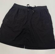 L.L Bean Women's Stretch Pocket Skirt Athletic Casual Active Skort Black Medium