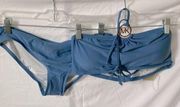 MICHAEL michael Kors: Light Blue Bandeau style bikini (with straps for neck)- M