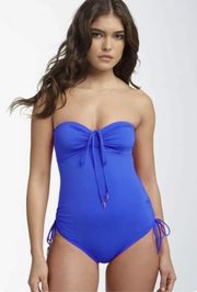 Pre Loved Juicy Couture Bandeau Maillot
Swimsuit Lagoon Blue Size