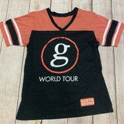 Garth Brooks World Tour Fitted T-Shirt Women's Large Orange Black Short Sleeve